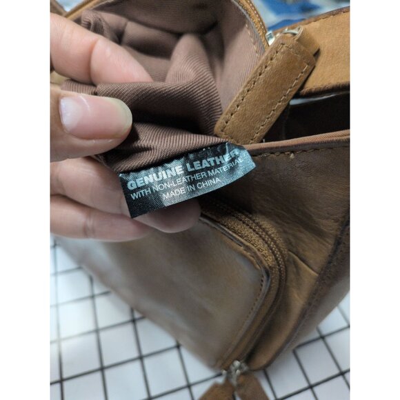 Vintage Fossil Leather Shoulder Handbag Purse Y2K Boho Neutral Coastal Capsule - Picture 13 of 14